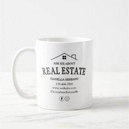 Taza De Café Moderno Pregúntame sobre bienes raíces