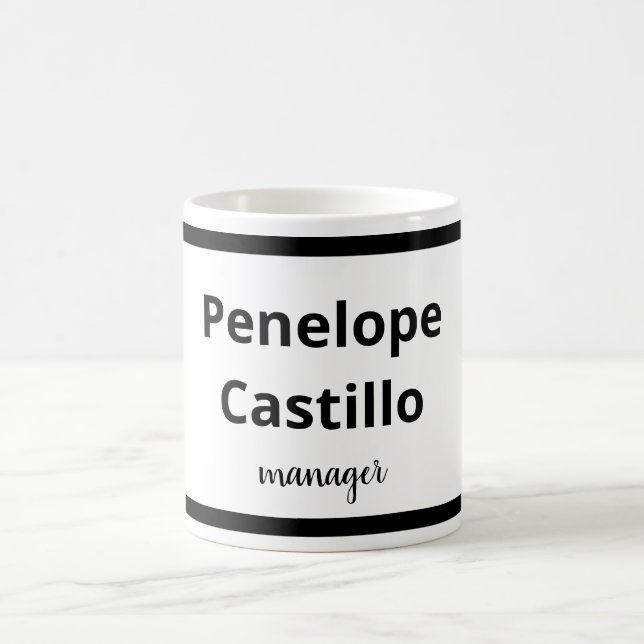Taza De Café Moderno profesional Sencillo Estilo Blanco y Negro (Centro)