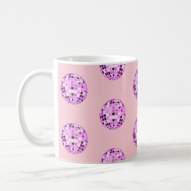 Taza De Café Moderno Púrpura Púrpura Disco Patrón Ball Pastel R (Izquierda)