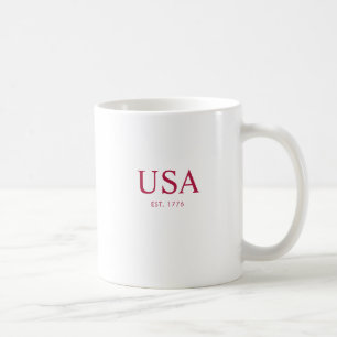 Taza De Café Moderno Rojo Blanco EE. UU. Establecido en 1776