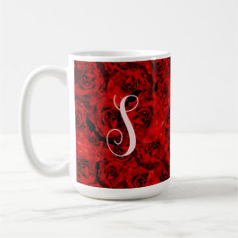 Taza De Café Moderno Roses Rojos Oscuros Personalizado elegante