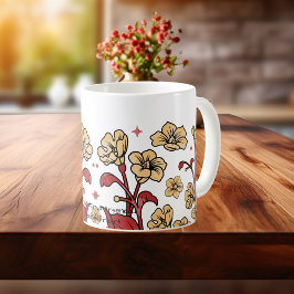 Taza De Café Moderno Sandy Brunt Brown Floral Mug