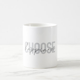 Taza De Café Moderno, simple, inspirador "Elige la Felicidad"