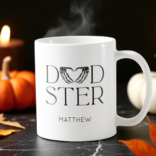 Taza De Café Moderno Skeleton negro asusta Dadster Papá Hallowe