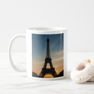 Taza De Café Moderno Sunset Parisino Torre Eiffel París Francia