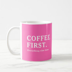 Taza De Café Moderno y elegante café rosa caliente primero