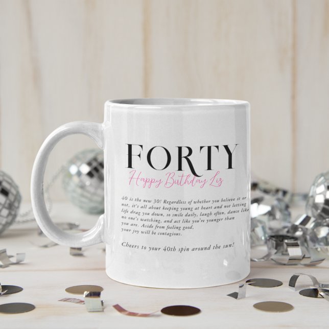 Taza De Café Moderno y elegante cumpleaños número 40 (Subido por el creador)