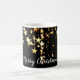 Taza De Café moderno y elegante Estrellas de oro de Navidad
