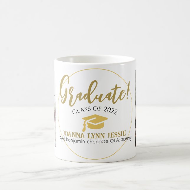 Taza De Café Moderno y elegante guión de oro de graduación (Centro)