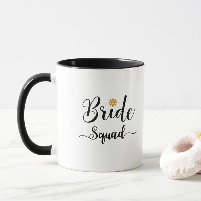 Taza De Café Moderno Y Elegante Para Bride Squad (Con donut)