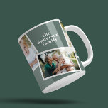 Taza De Café Moderno y elegante sage de la familia multifotogra<br><div class="desc">Moderna elegancia elegante,  multifotografía,  regalo de decoración familiar. Se puede cambiar el color verde sabio moderno.</div>