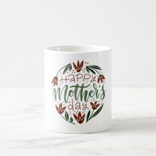 Taza De Café Moderno y feliz Día de la Madre