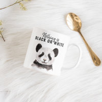 Moderno Y Gracioso Panda Blanco Y Negro Con Cita