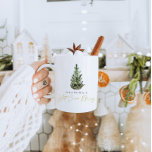 Taza De Café Moderno y personalizado árbol de Navidad Hot Cocoa<br><div class="desc">Esta es una moderna plantilla minimalista de tazas vacacionales con un hermoso árbol de acuarela de color verde y un elegante tipo de letra caligráfica. El color del árbol de Navidad no es editable, y la redacción en el tipo de letra de caligrafía dorada no es editable (¡pero el color...</div>