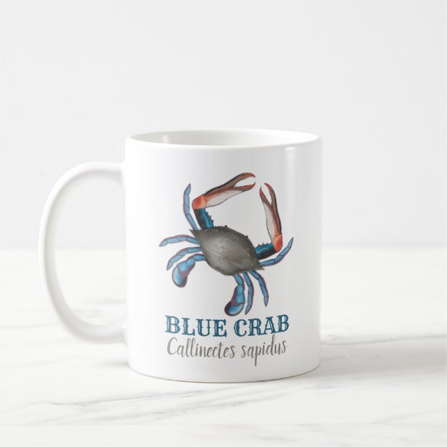 Taza De Café Moderno y simple cangrejo azul náutico elegante (Izquierda)