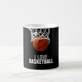 Taza De Café Moderno y único me encanta el baloncesto
