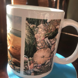 Taza De Café MODERNOS Browns & Greens/ White BEACHING PINTING M