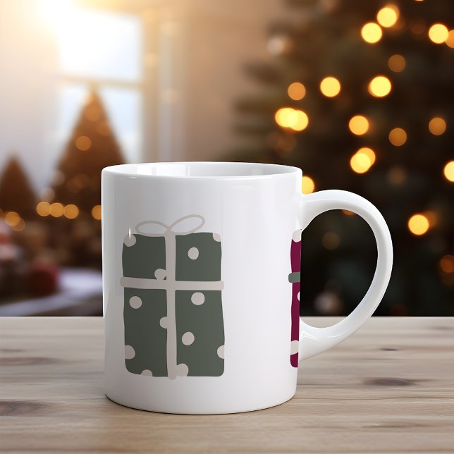 Taza De Café Modernos Navidades del Boho Polka Dot Presente (Subido por el creador)