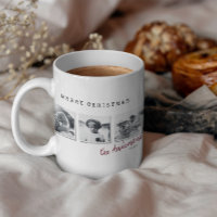 Modernos Navidades mínimos multi foto burgundy