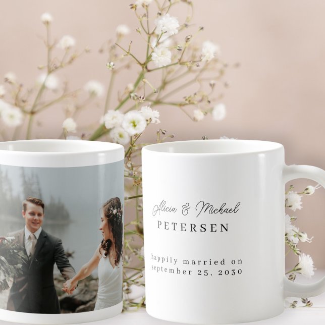 Taza De Café Modernos nombres de guión personalizados para boda (Subido por el creador)