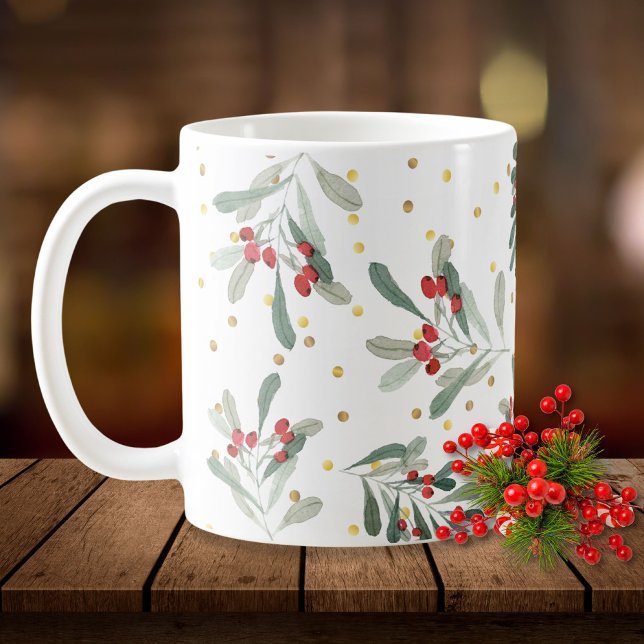Taza De Café Modernos puntos de oro para feriado de invierno (Subido por el creador)