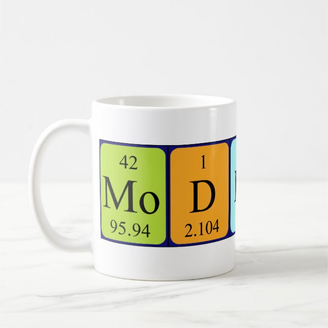 Taza De Café Modesto nombre periódico de tabla mug (Izquierda)