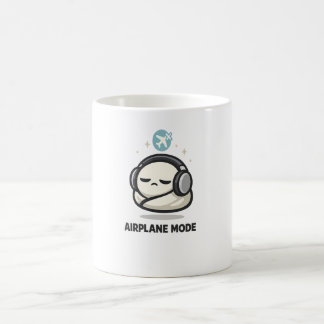 Taza De Café Modo Avión Activado - Auriculares de Personaje Can