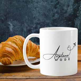 Taza De Café Modo Avión, Viajes, Escritura Minimalista, Aviació