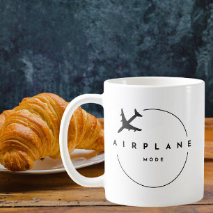 Taza De Café Modo Avión, Viajes, Escritura Minimalista, Aviació