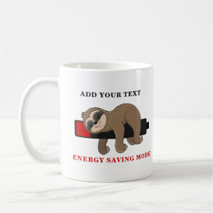 Taza De Café Modo de ahorro de energía   Funny Sloth Template P