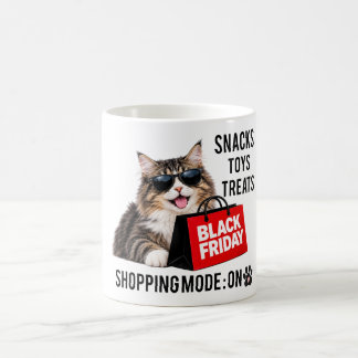 Taza De Café Modo de Compras del Viernes Negro Gato Divertido