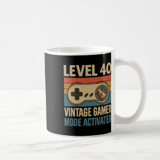 Taza De Café Modo de Jugador Retro Antiguo Nivel 40 Activado