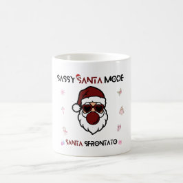 Taza De Café Modo de Santa Sassy – Diseño Navideño Bilingüe 