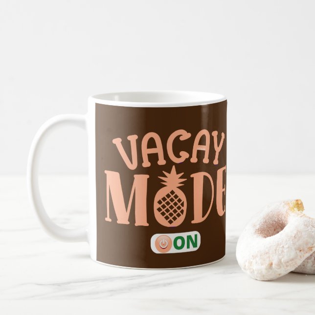 Taza De Café MODO DE VACACAY EN divertidas vacaciones (Con donut)