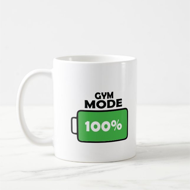 Taza De Café Modo Gimnasio 100% Lover de café con motivación de (Izquierda)