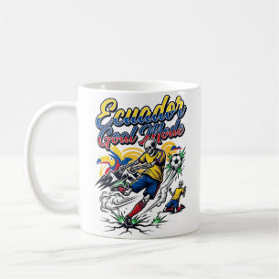 Taza De Café Modo Gol Ecuador Esqueleto Delantero Naciones Diná