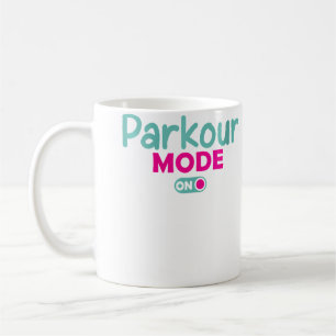 Taza De Café Modo Parkour Femenino Activado Corriendo Divertido