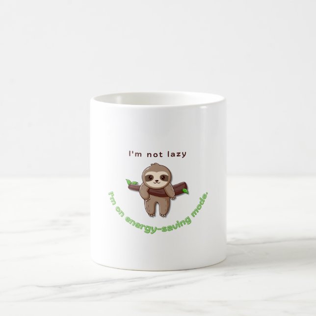 Taza De Café Modo Sloth activado - Gracioso diseño de presupues (Centro)