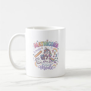 Taza De Café Modo Unicornio Mathicorn Tipografía Adorable Diseñ