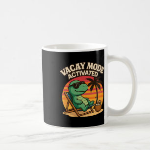 Taza De Café Modo Vacaciones Dinosaurio Lindo - Divertidas Vaca
