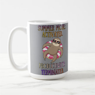 Taza De Café Modo Verano Activado – Perezoso de Dibujos Animado