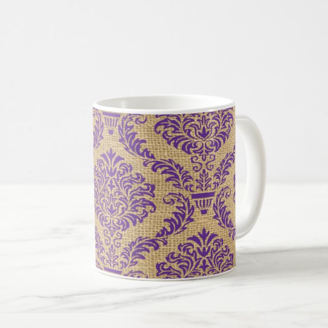 Taza De Café Modos morados parisinos Damasco café Mug (Anverso derecho)
