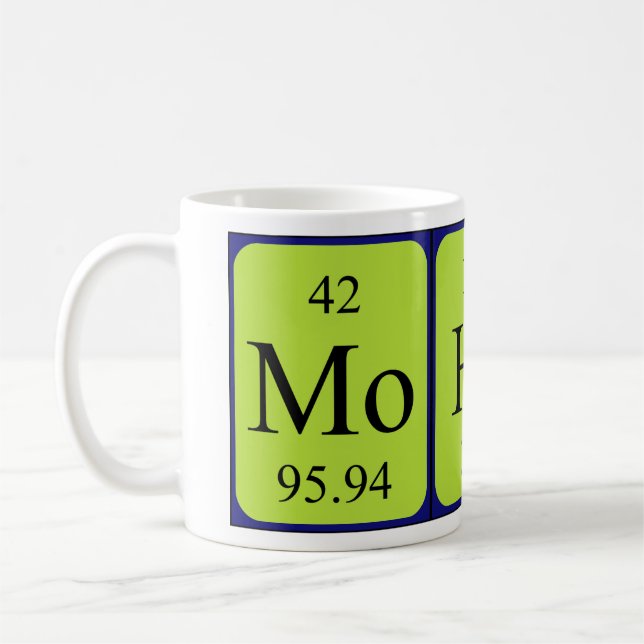 Taza De Café Mohsin nombre de tabla periódica mug (Izquierda)