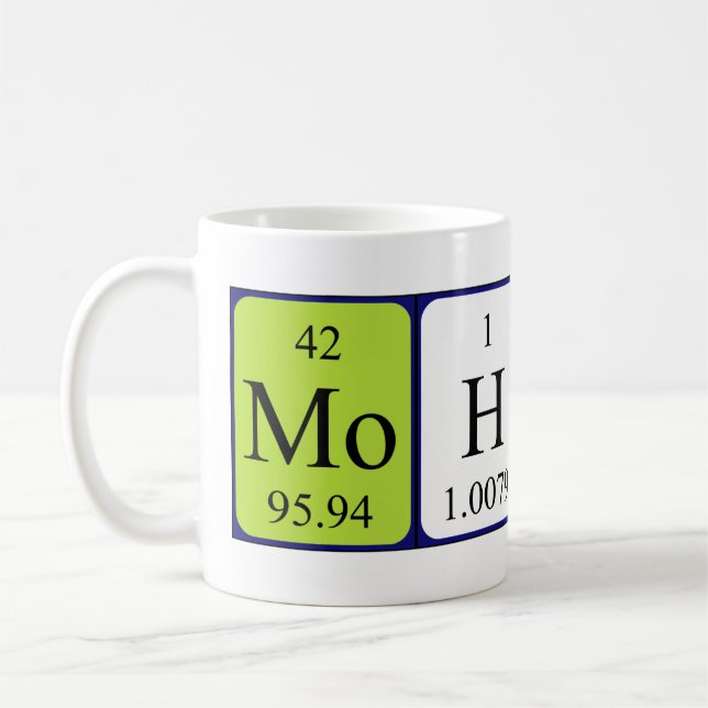 Taza De Café Mohsin nombre de tabla periódica mug (Izquierda)