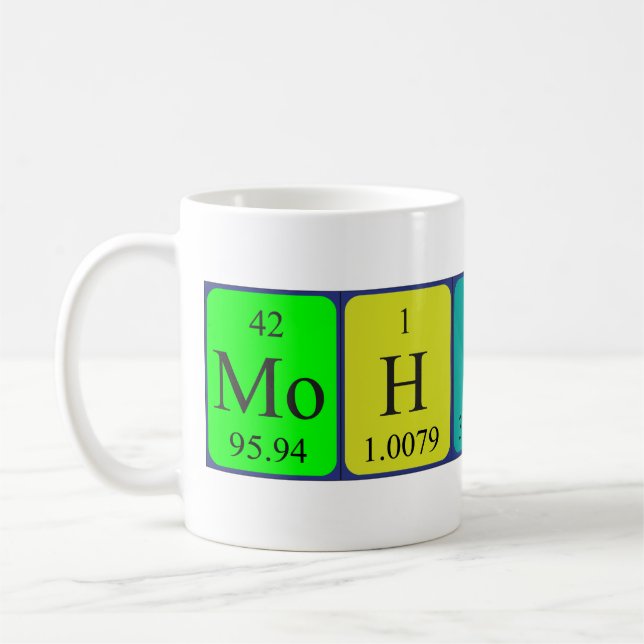 Taza De Café Mohsin nombre de tabla periódica mug (Izquierda)