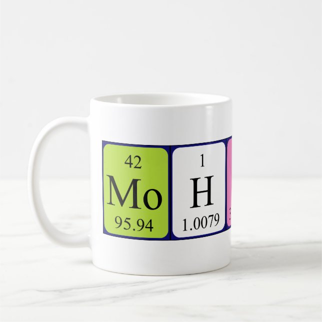 Taza De Café Mohsin nombre de tabla periódica mug (Izquierda)