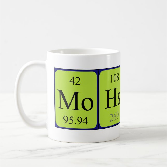 Taza De Café Mohsin nombre de tabla periódica mug (Izquierda)