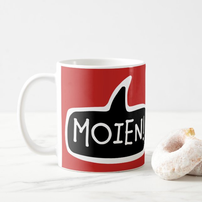 Taza De Café ¡MOIEN! Burbuja del discurso de bienvenida de Luxe (Con donut)