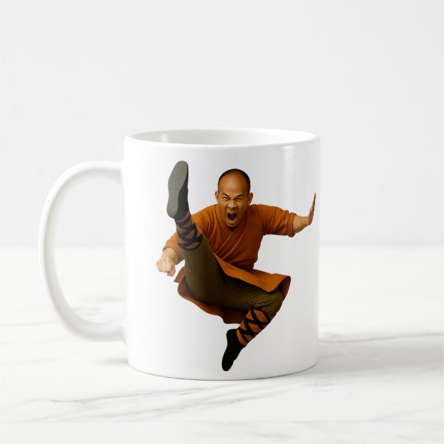 Taza De Café Moine Kung-Fu Attaque Volante (Izquierda)