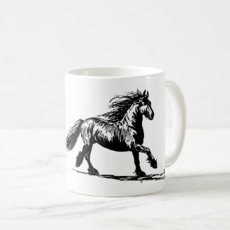Taza De Café Mok met pentekening van Fries paard